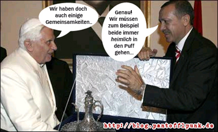 Papst Benedik XVI. und Erdogan